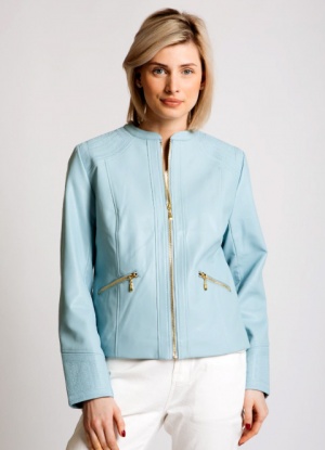 Jessica Graaf Blue Faux Leather Jacket